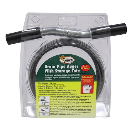 Cobra Tools Cobra 10 ft. L Drain Pipe Auger 10100